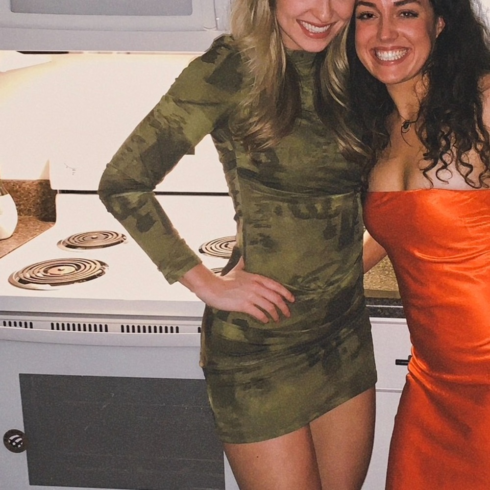 Princess Polly Green Long Sleeve Dress